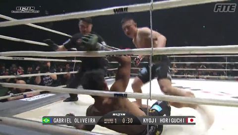 Horiguchi's TKO win against de Oliveira at RIZIN World GP Tournament Horiguchi's TKO win against de Oliveira at RIZIN World GP Tournament