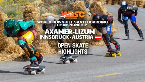 World Downhill Skateboarding Championship: Open Skate, Austria Highlights World Downhill Skateboarding Championship: Open Skate, Austria Highlights