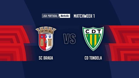Liga Portugal Betclic 2025/26: SC Braga vs CD Tondela Liga Portugal Betclic 2025/26: SC Braga vs CD Tondela