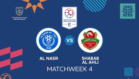 UAE Pro League 2025/26: Al Nasr vs Shabab Al-Ahli UAE Pro League 2025/26: Al Nasr vs Shabab Al-Ahli