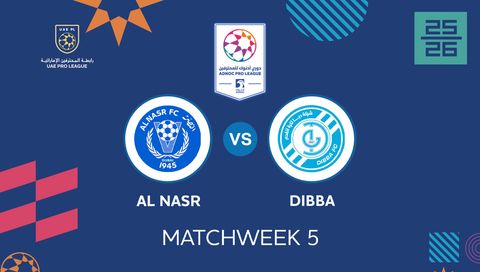 UAE Pro League 2025/26: Al Nasr vs Dibba UAE Pro League 2025/26: Al Nasr vs Dibba