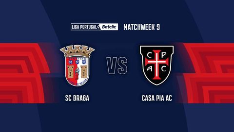 Liga Portugal Betclic 2025/26: SC Braga vs Casa Pia AC Liga Portugal Betclic 2025/26: SC Braga vs Casa Pia AC