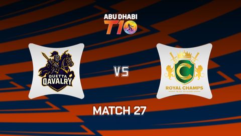 Abu Dhabi T10 2025: Quetta Qavalry vs Royal Champs