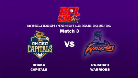 Bangladesh Premier League 2025/26: Dhaka Capitals vs Rajshahi Warriors