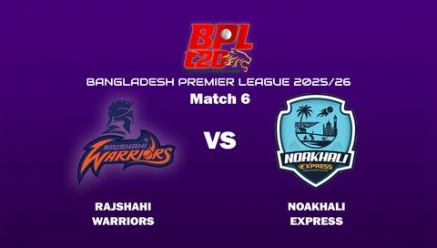 Bangladesh Premier League 2025/26: Rajshahi Warriors vs Noakhali Express