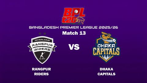 Bangladesh Premier League 2025/26: Rangpur Riders vs Dhaka Capitals