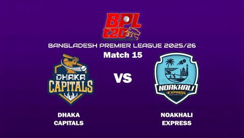 Bangladesh Premier League 2025/26: Dhaka Capitals vs Noakhali Express