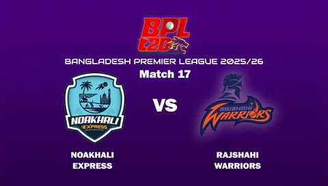 Bangladesh Premier League 2025/26: Noakhali Express vs Rajshahi Warriors