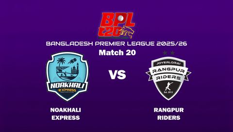 Bangladesh Premier League 2025/26: Noakhali Express vs Rangpur Riders