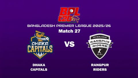 Bangladesh Premier League 2025/26: Dhaka Capitals vs Rangpur Riders