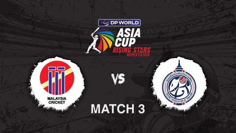 DP World Asia Cup Rising Stars Women's 2026, Match 3: Malaysia vs Thailand