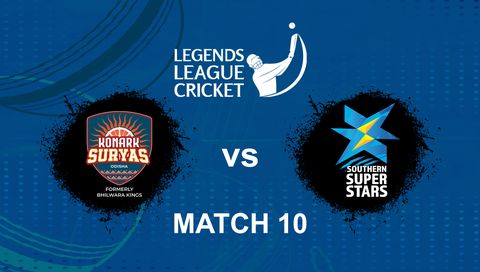 Legends League Cricket 2026, Match 10: Konark Suryas Odisha vs Southern Super Stars