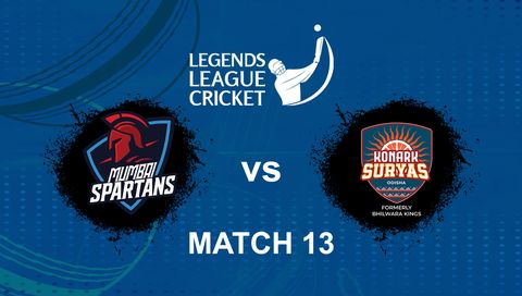 Legends League Cricket 2026, Match 13: Mumbai Spartans vs Konark Suryas Odisha