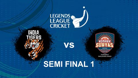 Legends League Cricket 2026, Semi Final 1: India Tigers vs Konark Suryas Odisha