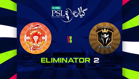 HBL Pakistan Super League 2026, Eliminator 2: Islamabad United vs Hyderabad Kingsmen