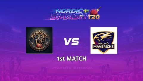 Nordic Smash T20 Cup 2026, Match 1: Stockholm City vs Malmo Mavericks