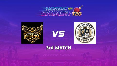 Nordic Smash T20 Cup 2026, Match 3: Gothenburg Phoenix vs Vasteras United