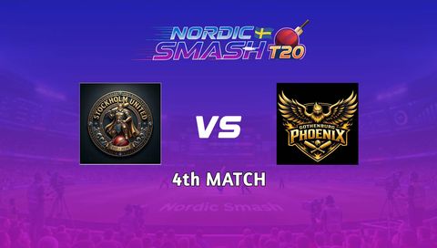 Nordic Smash T20 Cup 2026, Match 4: Stockholm United vs Gothenburg Phoenix