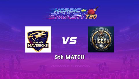 Nordic Smash T20 Cup 2026, Match 5: Malmo Mavericks vs Uppsala Tigers