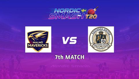 Nordic Smash T20 Cup 2026, Match 7: Malmo Mavericks vs Vasteras United