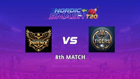 Nordic Smash T20 Cup 2026, Match 8: Gothenburg Phoenix vs Uppsala Tigers