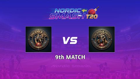 Nordic Smash T20 Cup 2026, Match 9: Stockholm City vs Stockholm United