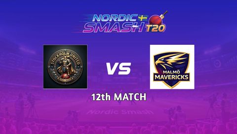 Nordic Smash T20 Cup 2026, Match 12: Stockholm United vs Malmo Mavericks