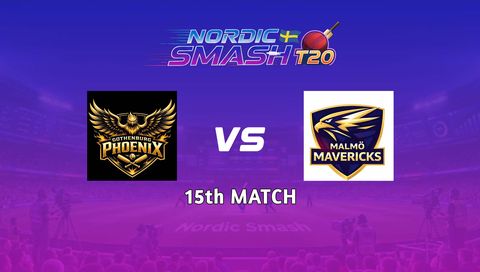 Nordic Smash T20 Cup 2026, Match 15: Gothenburg Phoenix vs Malmo Mavericks