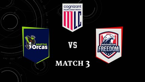 Cognizant Major League Cricket 2026, Match 3: Seattle Orcas vs Washington Freedom