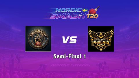 Nordic Smash T20 Cup 2026 Semi-Final: Stockholm City vs Gothenburg Phoenix