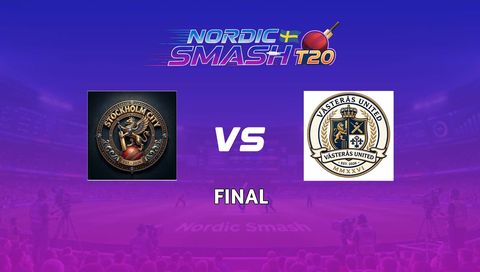 Nordic Smash T20 Cup 2026 Final: Stockholm City vs Vasteras United
