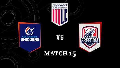 Cognizant Major League Cricket 2026, Match 15: San Francisco Unicorns vs Washington Freedom