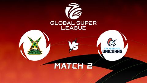 Global Super League 2026, Match 2: Guyana Amazon Warriors vs San Francisco Unicorns