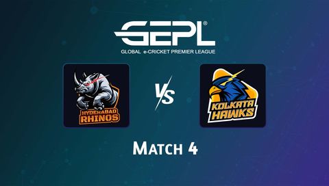 Global e-Cricket Premier League 2026, Match 4: Hyderabad Rhinos vs Kolkata Hawks