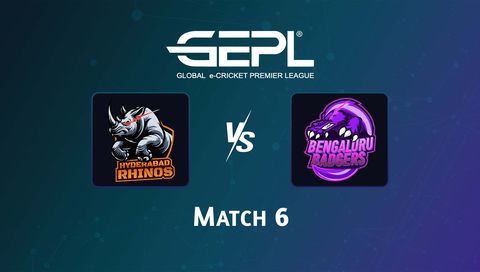 Global e-Cricket Premier League 2026, Match 6: Hyderabad Rhinos vs Bengaluru Badgers