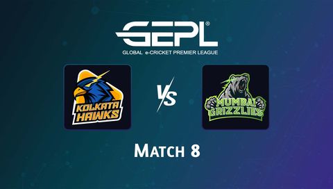 Global e-Cricket Premier League 2026, Match 8: Kolkata Hawks vs Mumbai Grizzlies