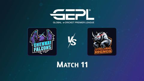 Global e-Cricket Premier League 2026, Match 11: Chennai Falcons vs Hyderabad Rhinos