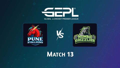 Global e-Cricket Premier League 2026, Match 13: Pune Stallions vs Mumbai Grizzlies