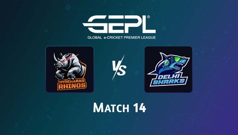 Global e-Cricket Premier League 2026, Match 14: Hyderabad Rhinos vs Delhi Sharks