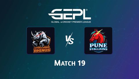Global e-Cricket Premier League 2026, Match 19: Hyderabad Rhinos vs Pune Stallions