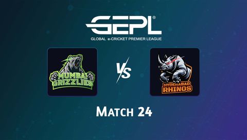 Global e-Cricket Premier League 2026, Match 24: Mumbai Grizzlies vs Hyderabad Rhinos