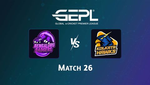 Global e-Cricket Premier League 2026, Match 26: Bengaluru Badgers vs Kolkata Hawks