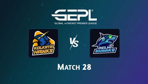 Global e-Cricket Premier League 2026, Match 28: Kolkata Hawks vs Delhi Sharks