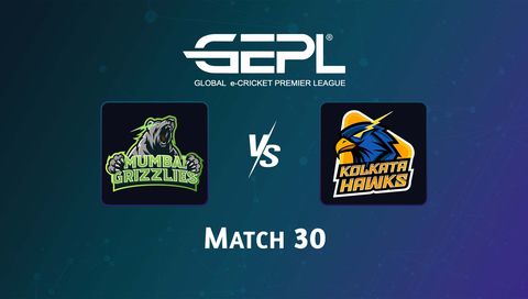 Global e-Cricket Premier League 2026, Match 30: Mumbai Grizzlies vs Kolkata Hawks