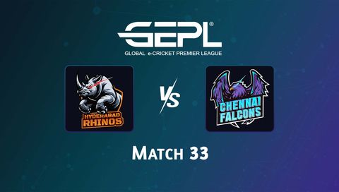 Global e-Cricket Premier League 2026, Match 33: Hyderabad Rhinos vs Chennai Falcons