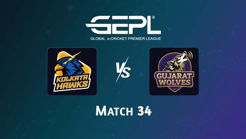 Global e-Cricket Premier League 2026, Match 34: Kolkata Hawks vs Gujarat Wolves