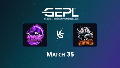 Global e-Cricket Premier League 2026, Match 35: Bengaluru Badgers vs Hyderabad Rhinos
