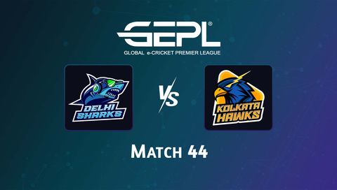 Global e-Cricket Premier League 2026, Match 44: Delhi Sharks vs Kolkata Hawks