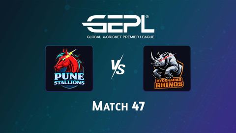 Global e-Cricket Premier League 2026, Match 47: Pune Stallions vs Hyderabad Rhinos
