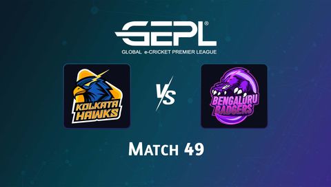 Global e-Cricket Premier League 2026, Match 49: Kolkata Hawks vs Bengaluru Badgers